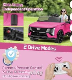 24V Licensed Cadillac Ride on Truck Car for Kids 2 Seater Electric Vehicle Pink