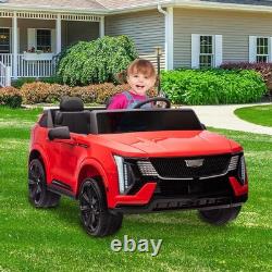 24V Licensed Cadillac Ride on Truck Car for Kids 2 Seater Electric Vehicle Red
