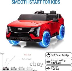 24V Licensed Cadillac Ride on Truck Car for Kids 2 Seater Electric Vehicle Red