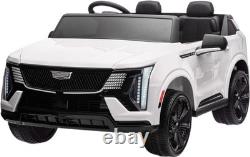 24V Licensed Cadillac Ride on Truck Car for Kids 2 Seater Electric Vehicle White