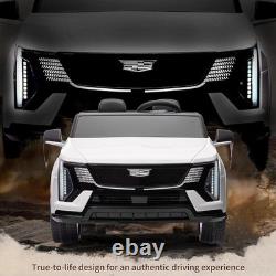 24V Licensed Cadillac Ride on Truck Car for Kids 2 Seater Electric Vehicle White