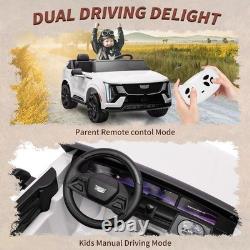 24V Licensed Cadillac Ride on Truck Car for Kids 2 Seater Electric Vehicle White