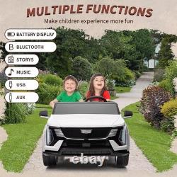 24V Licensed Cadillac Ride on Truck Car for Kids 2 Seater Electric Vehicle White
