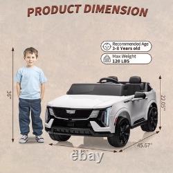 24V Licensed Cadillac Ride on Truck Car for Kids 2 Seater Electric Vehicle White