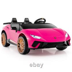 24V Licensed Lamborghini Ride On Car 4WD 2 Seater Electric Vehicle Pink