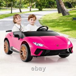 24V Licensed Lamborghini Ride On Car 4WD 2 Seater Electric Vehicle Pink