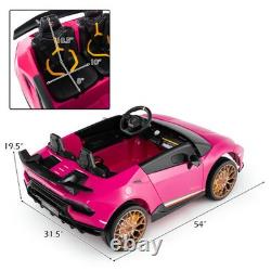 24V Licensed Lamborghini Ride On Car 4WD 2 Seater Electric Vehicle Pink
