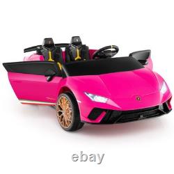 24V Licensed Lamborghini Ride On Car 4WD 2 Seater Electric Vehicle Pink