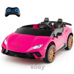 24V Licensed Lamborghini Ride On Car 4WD 2 Seater Electric Vehicle Pink