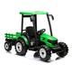 24v Ride On Tractor With Trailer Battery Powered Electric Vehicle Toys Car Green