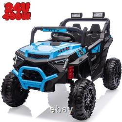24V Ride on UTV Electric Car Vehicle Toy 400W with Remote Control for Kids Blue