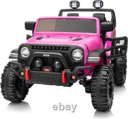 2 Seater Ride on Car Truck, 12V Kids Electric Ride on Toy for Big Kids Age 3-8 W