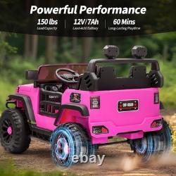 2 Seater Ride on Car Truck, 12V Kids Electric Ride on Toy for Big Kids Age 3-8 W