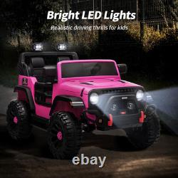 2 Seater Ride on Car Truck, 12V Kids Electric Ride on Toy for Big Kids Age 3-8 W