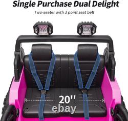 2 Seater Ride on Car Truck, 12V Kids Electric Ride on Toy for Big Kids Age 3-8 W