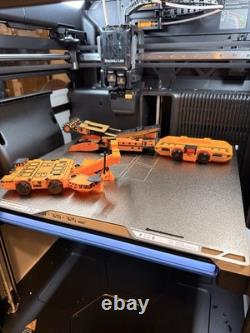 3d Printed Underground Continuous Miner, Roof Bolter, Shuttle car Set