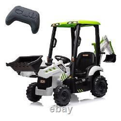 4 in 1 Ride On Toys Excavator & Bulldozer 12V Kids Electric Vehicle with Remot