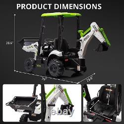 4 in 1 Ride On Toys Excavator & Bulldozer 12V Kids Electric Vehicle with Remot