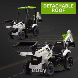 4 in 1 Ride On Toys Excavator & Bulldozer 12V Kids Electric Vehicle with Remot