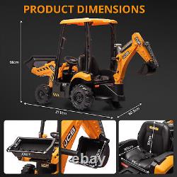 4 in 1 Ride on Excavator & Bulldozer 12V Kids Electric Vehicle Ride on Car Toy