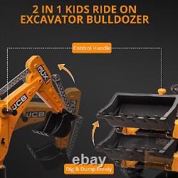 4 in 1 Ride on Excavator & Bulldozer 12V Kids Electric Vehicle Ride on Car Toy