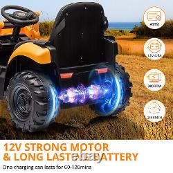 4 in 1 Ride on Excavator & Bulldozer 12V Kids Electric Vehicle Ride on Car Toy