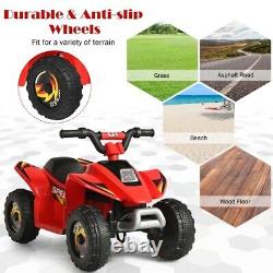 6V Electric Kids Ride On Car ATV 4-Wheeler Red Color Toy Toddlers Vehicle Drive