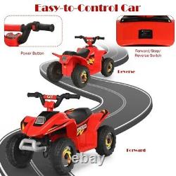 6V Electric Kids Ride On Car ATV 4-Wheeler Red Color Toy Toddlers Vehicle Drive