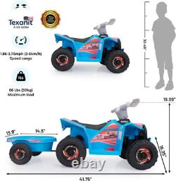 6V Electric Kids Ride on Toy Car with Trailer, Toddler 4 Wheeler Powered Vehicle