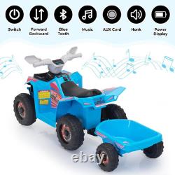 6V Electric Kids Ride on Toy Car with Trailer, Toddler 4 Wheeler Powered Vehicle