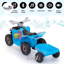 6V Electric Kids Ride on Toy Car with Trailer, Toddler 4 Wheeler Powered Vehicle