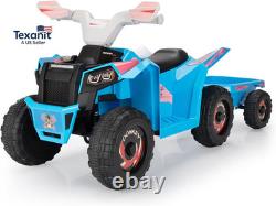 6V Electric Kids Ride on Toy Car with Trailer, Toddler 4 Wheeler Powered Vehicle