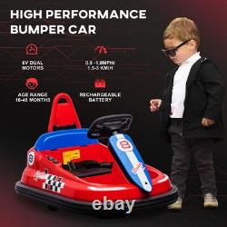 6V Electric Ride On Bumper Car for Kids, 360° Spinning Toy Vehicle with Lights