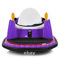6V Vehicle 360° Spin Race Toy Kids Ride On Bumper Car with Remote Control Purple