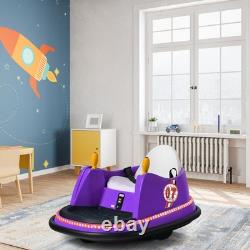 6V Vehicle 360° Spin Race Toy Kids Ride On Bumper Car with Remote Control Purple
