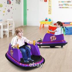 6V Vehicle 360° Spin Race Toy Kids Ride On Bumper Car with Remote Control Purple