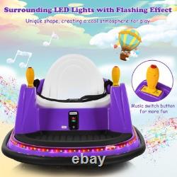 6V Vehicle 360° Spin Race Toy Kids Ride On Bumper Car with Remote Control Purple