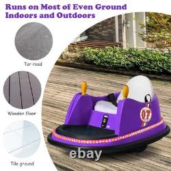 6V Vehicle 360° Spin Race Toy Kids Ride On Bumper Car with Remote Control Purple