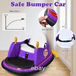 6V Vehicle 360° Spin Race Toy Kids Ride On Bumper Car with Remote Control Purple