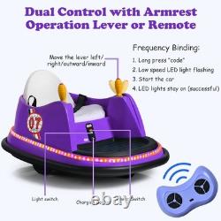 6V Vehicle 360° Spin Race Toy Kids Ride On Bumper Car with Remote Control Purple