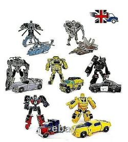 7PC Set Transformers Toys Bee Prime Car Police Vehicle helicopter plane robot UK