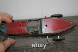 Antique Rare Wind Up Tin Litho Toy Paya Open Wheel Racer Car No Tippco