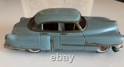 Authentic Marusan KOSUGE Cadillac Gray-Blue Tin Friction Toy Car 1950s Japan