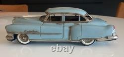 Authentic Marusan KOSUGE Cadillac Gray-Blue Tin Friction Toy Car 1950s Japan