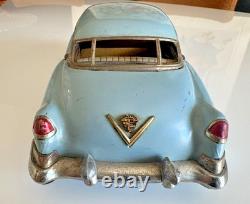 Authentic Marusan KOSUGE Cadillac Gray-Blue Tin Friction Toy Car 1950s Japan
