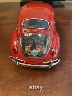 BANDAI JAPAN 1960s VW VOLKSWAGEN SEDAN CAR BUMP-N-GO TIN BATTERY TOY SEE VIDEO