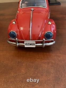 BANDAI JAPAN 1960s VW VOLKSWAGEN SEDAN CAR BUMP-N-GO TIN BATTERY TOY SEE VIDEO