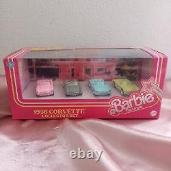 BARBIE MOVIE HOTWHEELS Corvette Convertible 4 Pack Set Die Cast Toy Cars 2023