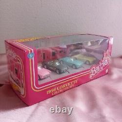 BARBIE MOVIE HOTWHEELS Corvette Convertible 4 Pack Set Die Cast Toy Cars 2023