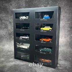 BMW 1/64 Diecast car model 10-pc set dealer's Edition Each Model W display case